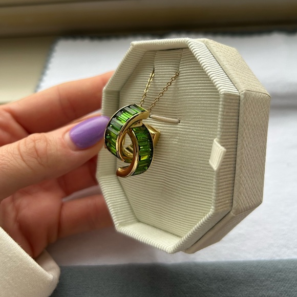 Swarovski Matrix Pendant, Green & Gold Plated! - Picture 4 of 12